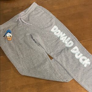 Disney Gray Joggers with Donald Duck Design